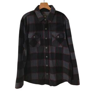 Freedom Foundry Flannel Shirt Black Gray Plaid Lightweight Soft Mens XL
